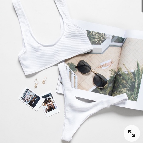 9.0 Swim Halcyon Bikini Top White Rib - Picture 8 of 8